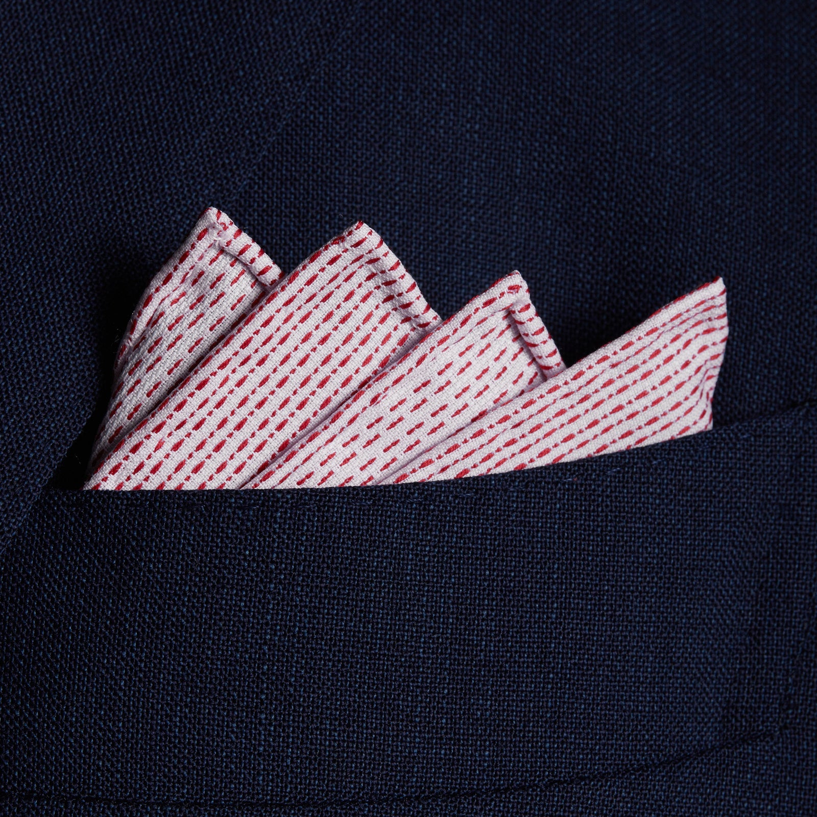 Blanc Rouge Tirets Coton