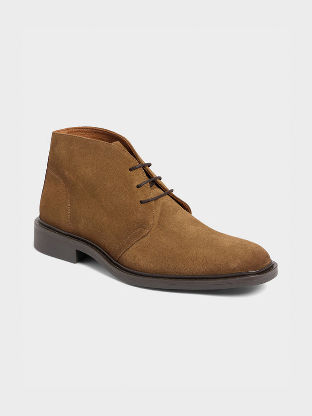 Boots en cuir nubuck camel