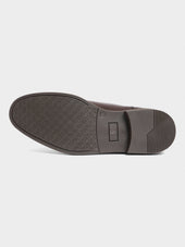 Bottines Chelsea En Cuir Lisse Marron
