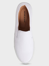 Slip On En Toile Blanche