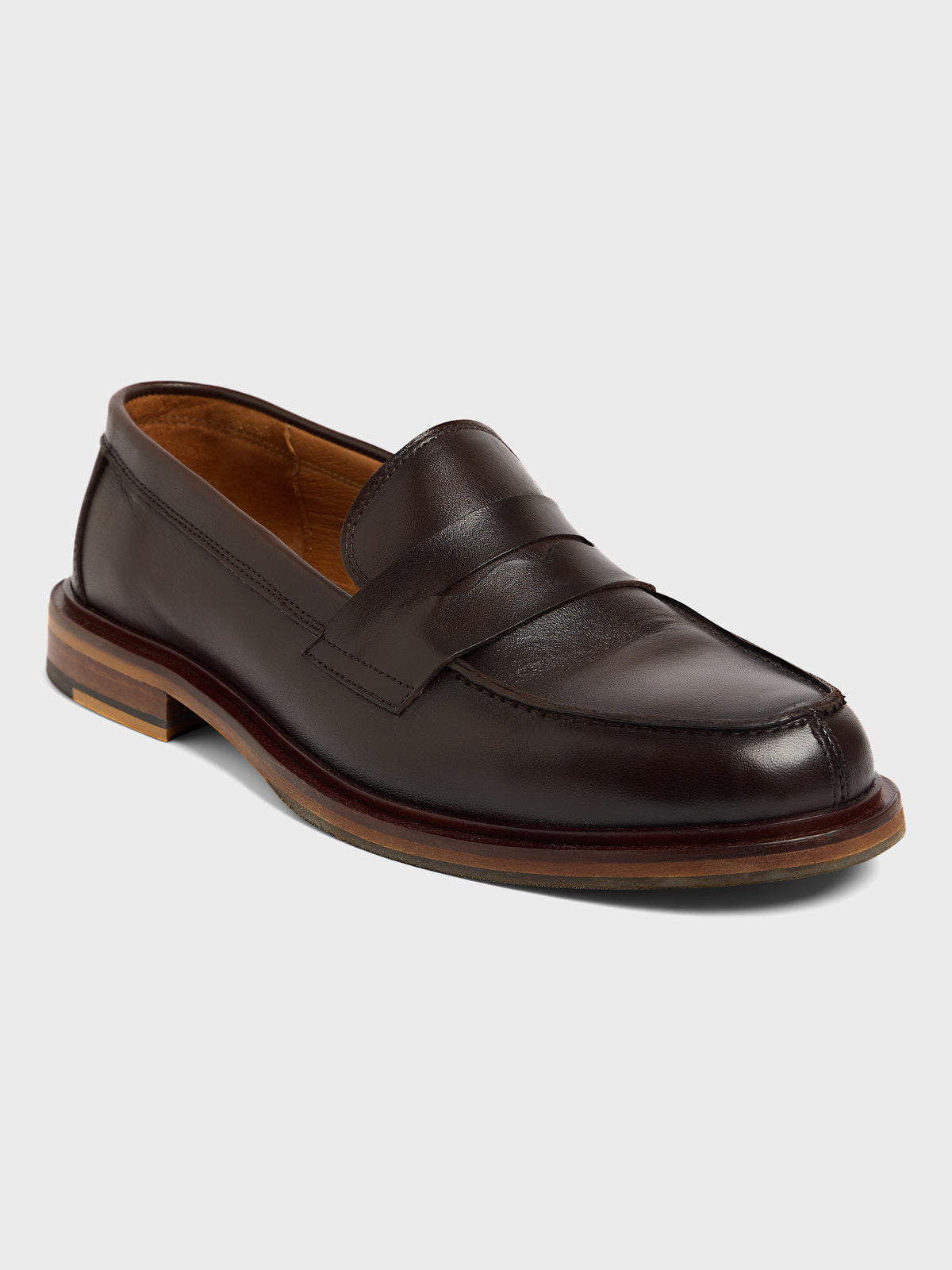 Mocassins En Cuir Lisse Marron