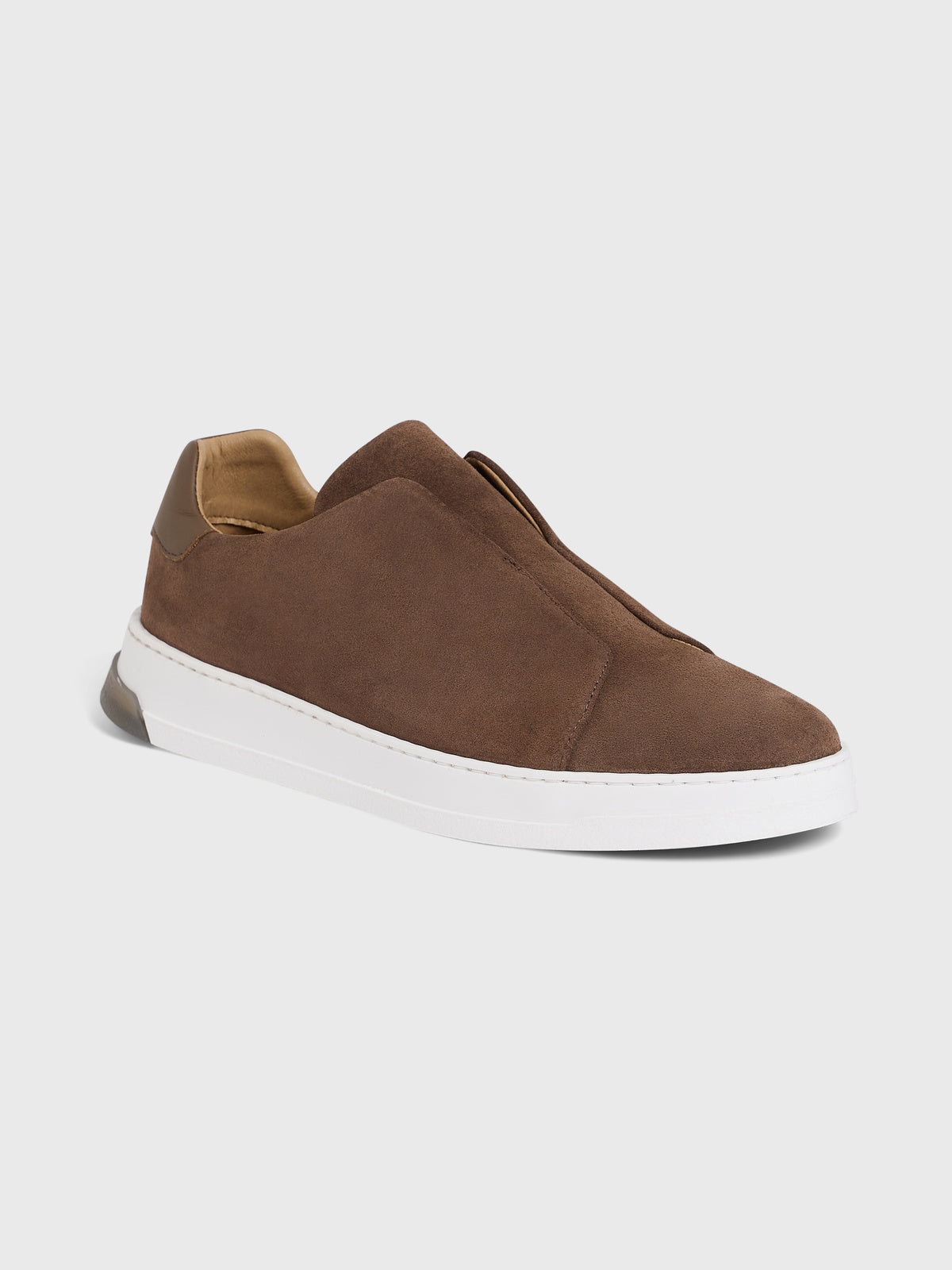 Baskets En Cuir Nubuck Marron