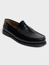 Mocassins en cuir lisse noir