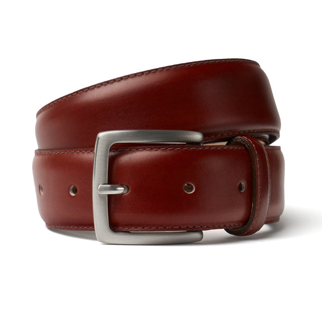 Dark Leaf Belt with Silver Buckle