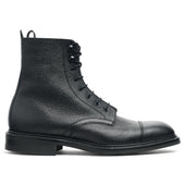 Elliott II R Capped Derby Boot in Black Grain Leather