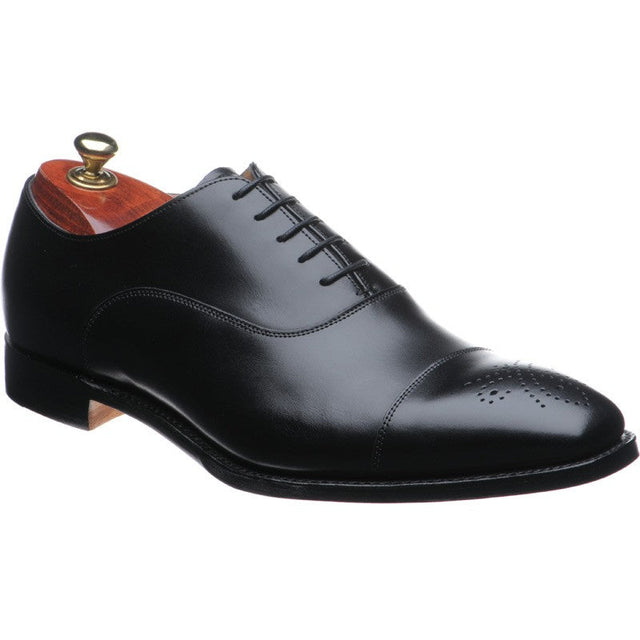 Cheaney Cambridge mens semi-brogues in black calf