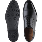 Cheaney Fenchurch Rubber mens rubber-soled semi-brogues in black calf