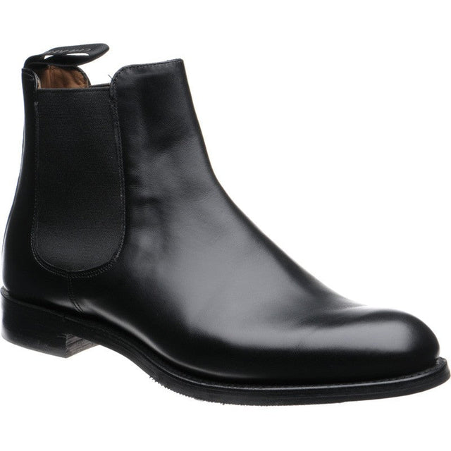 Cheaney Godfrey D mens rubber-soled Chelsea boots in black calf
