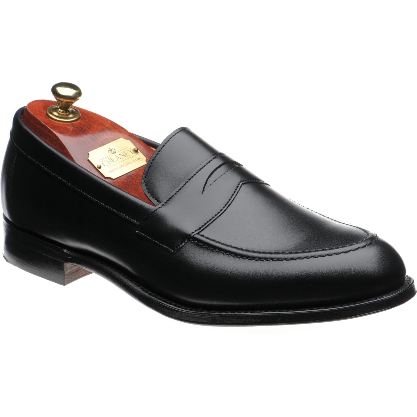 Cheaney Hadley mens loafers in black calf