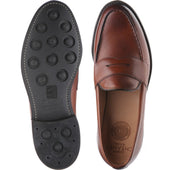 Cheaney Howard R mens rubber-soled loafers in mahogany grain