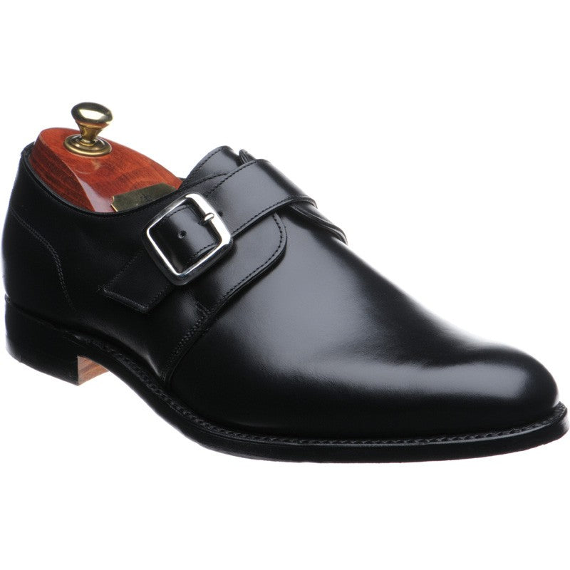 Cheaney Moorgate mens monk shoes in black calf