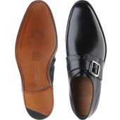 Cheaney Moorgate mens monk shoes in black calf