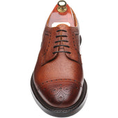Cheaney Tenterden II R mens rubber-soled semi-brogues in mahogany grain calf