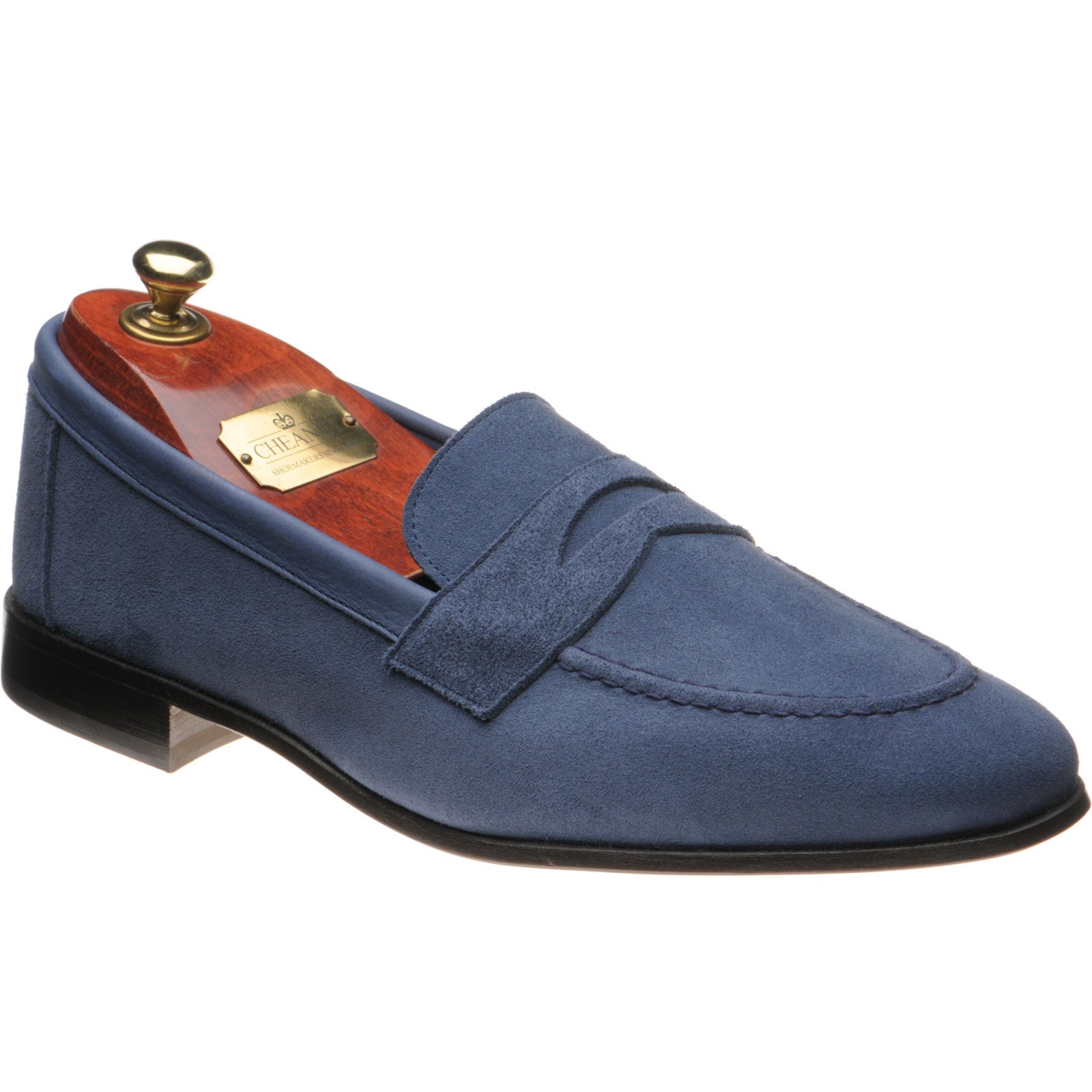 Cheaney Toby mens loafers in blue suede