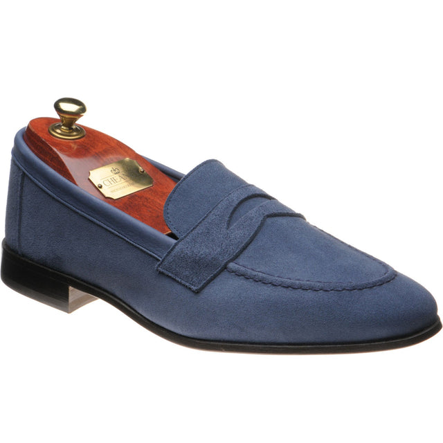 Cheaney Toby mens loafers in blue suede