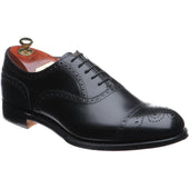 Cheaney Wilfred mens semi-brogues in black calf