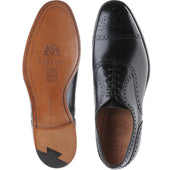 Cheaney Wilfred mens semi-brogues in black calf