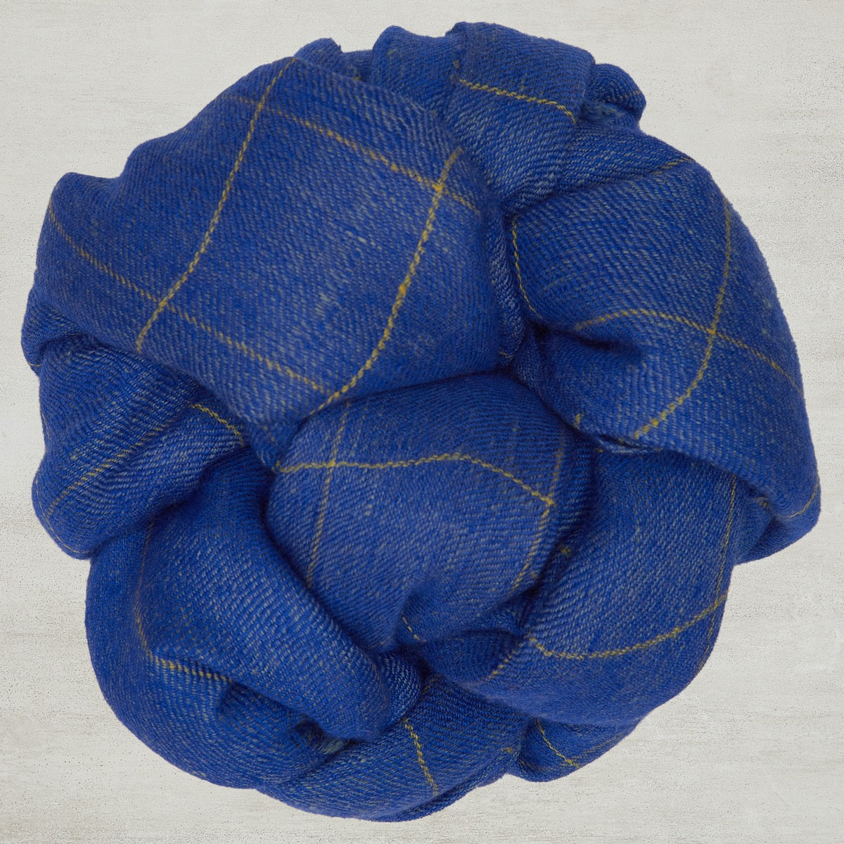 Windowpane Check Cashmere Scarf In And Yellow
