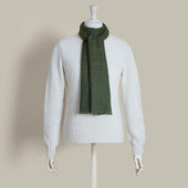 Windowpane Check Cashmere Scarf In Green And Lilac