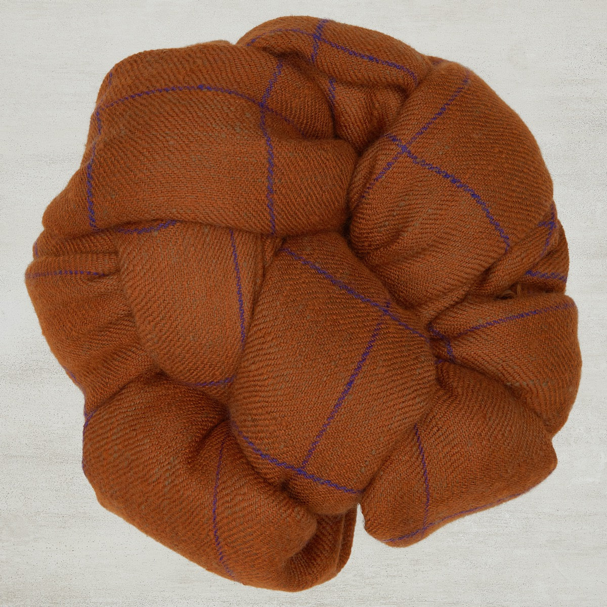 Windowpane Check Cashmere Scarf In And Blue