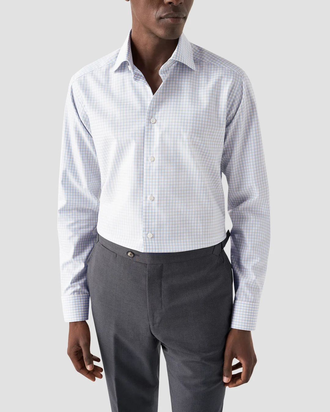Beige Check Fine Pique Shirt Eton