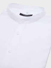 Chemise Non Iron Regular En Twill De Coton Blanc Col Officier