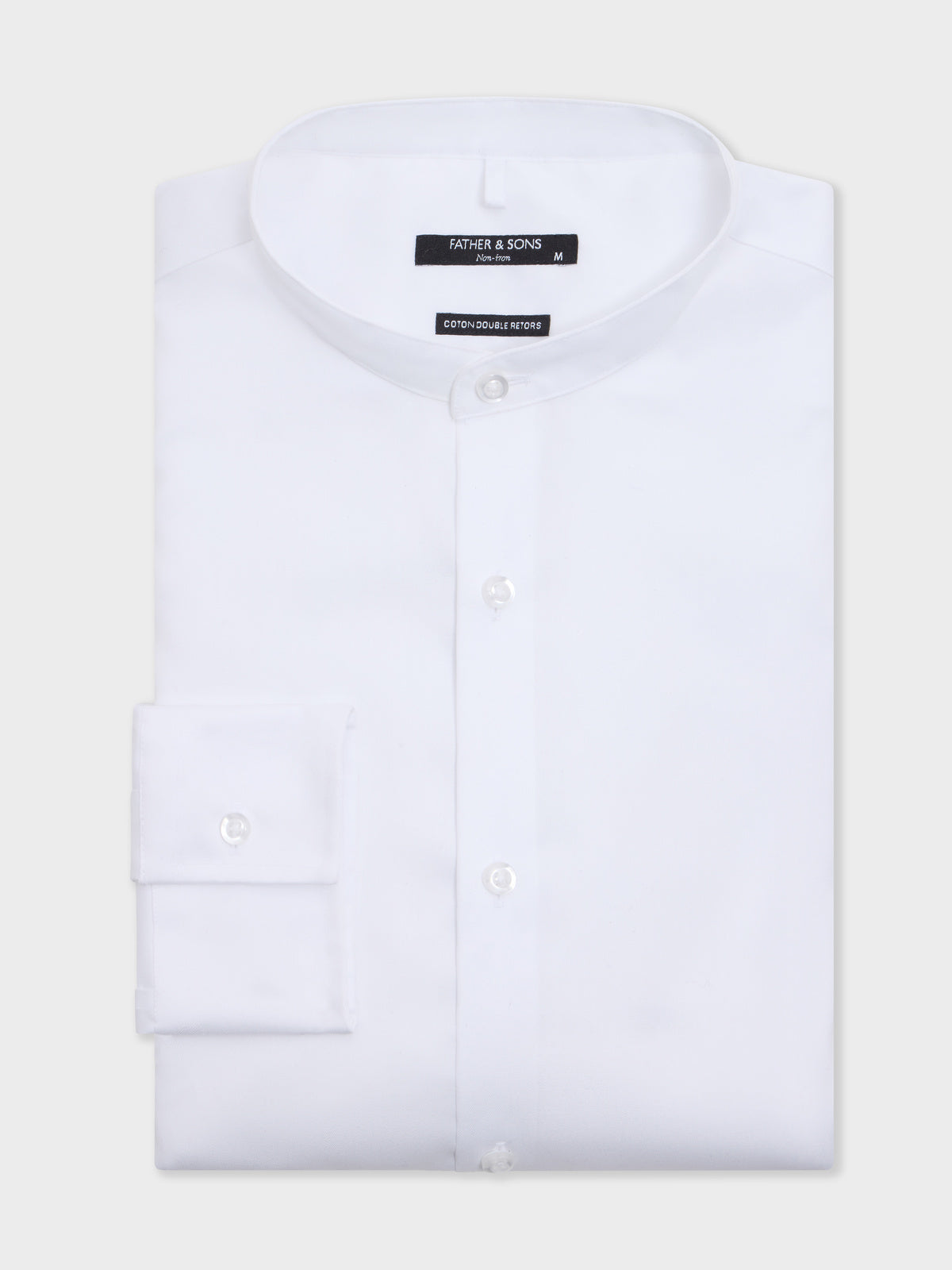 Chemise Non Iron Regular En Twill De Coton Blanc Col Officier