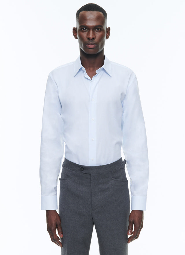 Shirt à col droit en coton