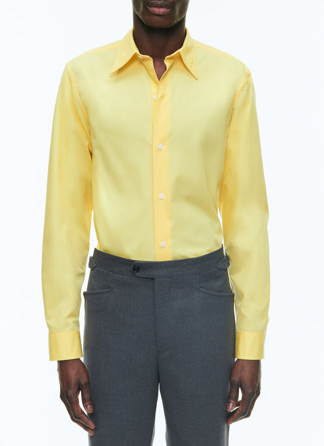 Shirt à col hirondelle en coton