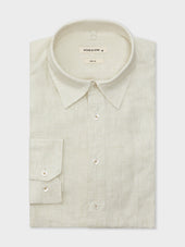 Chemise Slim en lin beige à carreaux