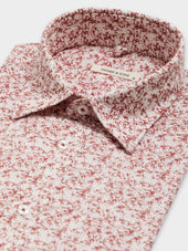 Chemise Slim En Lin Et Coton Motif