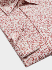 Chemise Slim En Lin Et Coton Motif