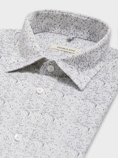 Chemise Slim En Lin Et Coton Motif Bleu Ciel