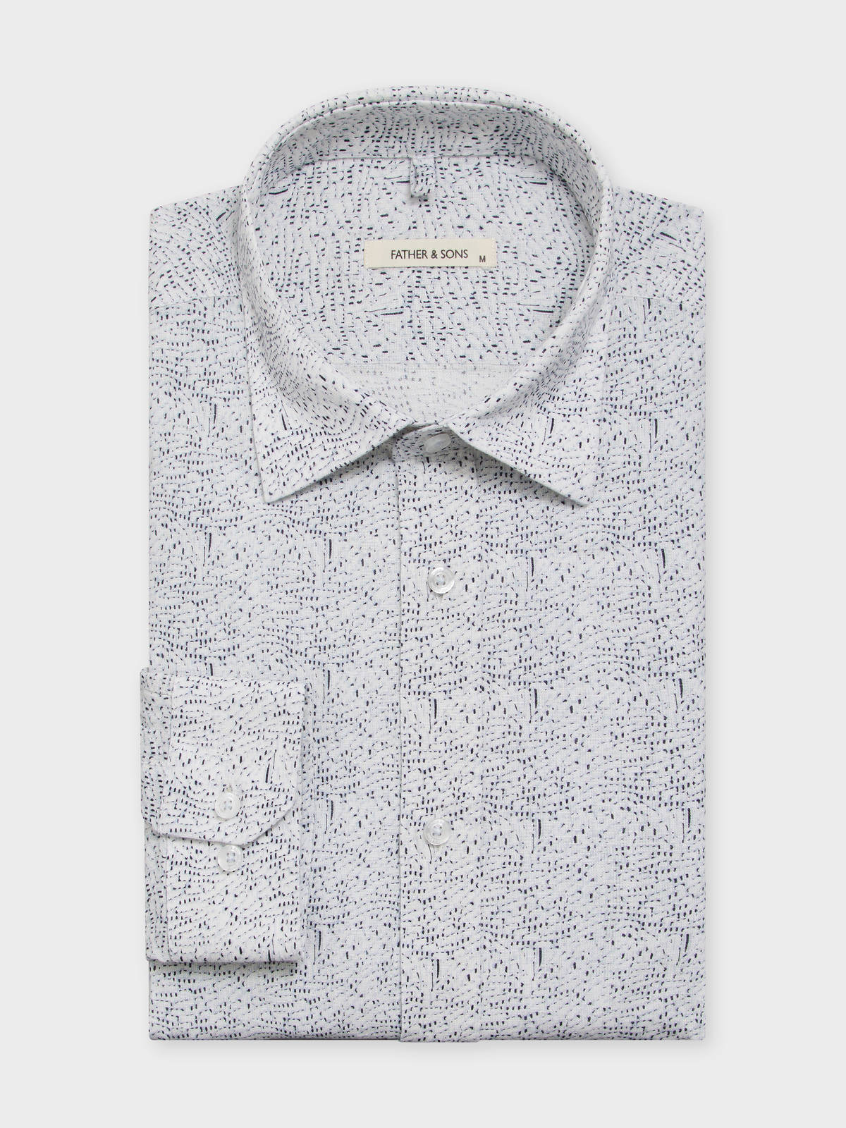 Chemise Slim En Lin Et Coton Motif Bleu Ciel