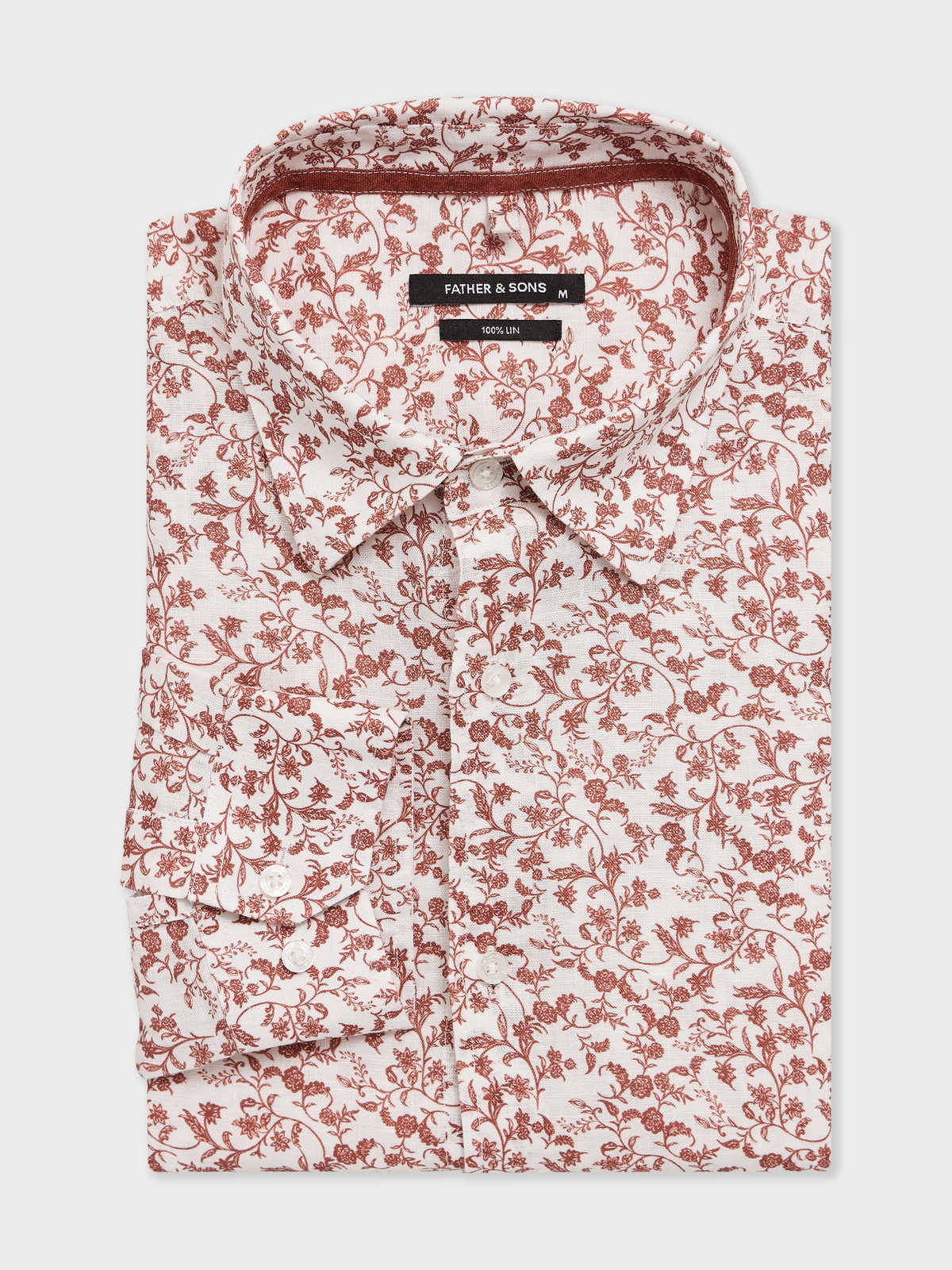 Chemise Slim En Lin Motif Fleuri
