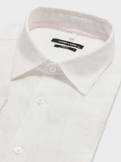 Chemise Slim En Lin Blanc