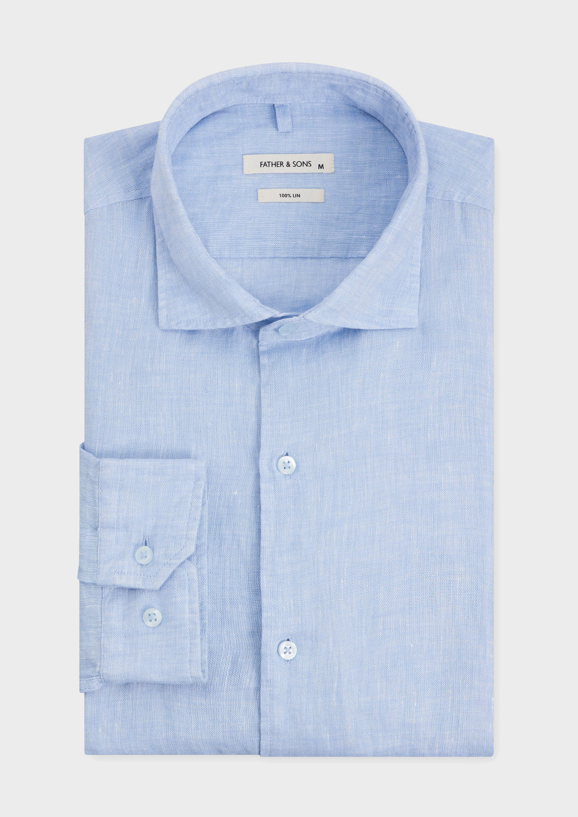 Chemise Slim En Lin Bleu Ciel