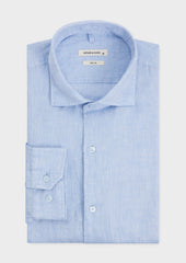 Chemise Slim en lin bleu ciel