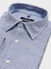 Chemise Slim En Lin Motif Bleu Ciel