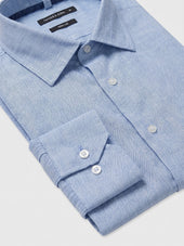 Chemise Slim En Lin Bleu Ciel