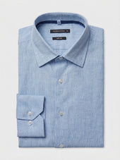Chemise Slim En Lin Bleu Ciel