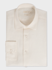 Chemise slim en lin écru