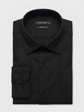 Chemise Slim En Lin Noir