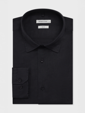 Chemise slim en lin noir