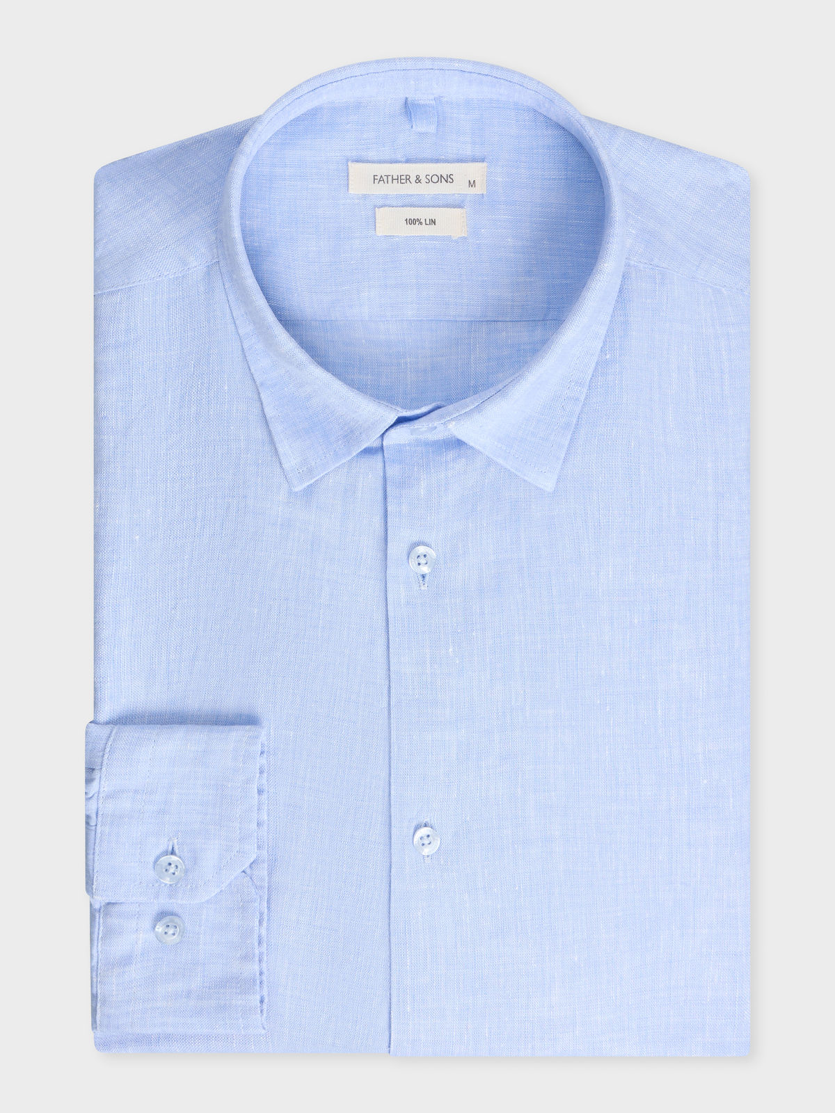 Chemise Slim En Lin Bleu Azur