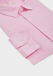 Chemise Sport Slim En Lin Carreaux Blancs