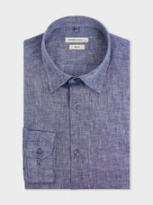 Chemise Slim en lin bleu chambray
