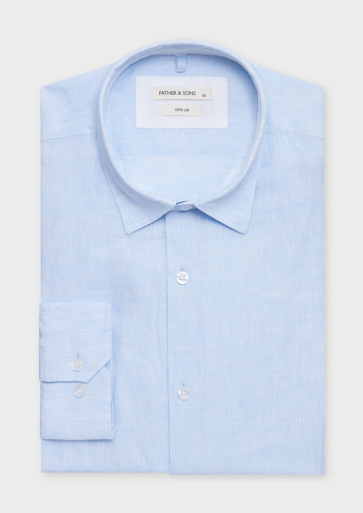 Chemise Sport Slim En Lin Uni Bleu Ciel