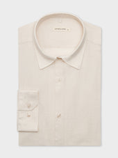 Chemise sport Slim en lin uni sable