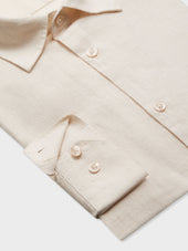 Chemise Sport Slim En Lin Uni Sable